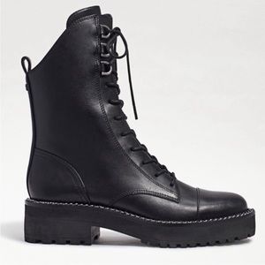 SAM EDELMAN LENLEY COMBAT BOOT size 8 Black